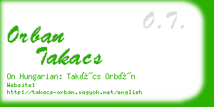 orban takacs business card